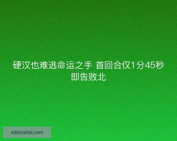 硬汉也难逃命运之手 首回合仅1分45秒即告败北